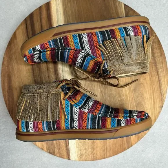 Twisted X Serape Fringe Moccasin  Bootie Womens Size 6.5M WCA0021 Wore Once‎ EUC - Picture 2 of 8